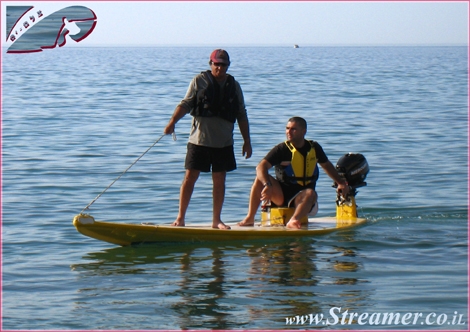<p>Each one and his own hobby... Amir Elbaz (Sitting) is Crusing on an Israeli raft called Hasake. A Padle Rod is usualy used with the Hasake but the Haskake in the photo was upgraded with a small mottor...! More Video scenes on the <a href="http://streamer.co.il/live/">Daily Show</a> - Ashqelon March 09</p>